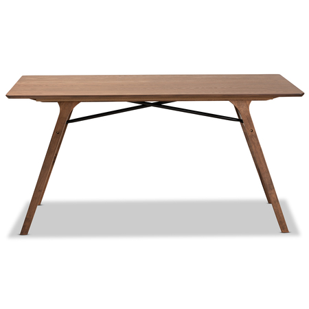 Baxton Studio Saxton Mid-Century Modern Transitional Walnut Brown Finished Wood Dining Table 186-11866-Zoro